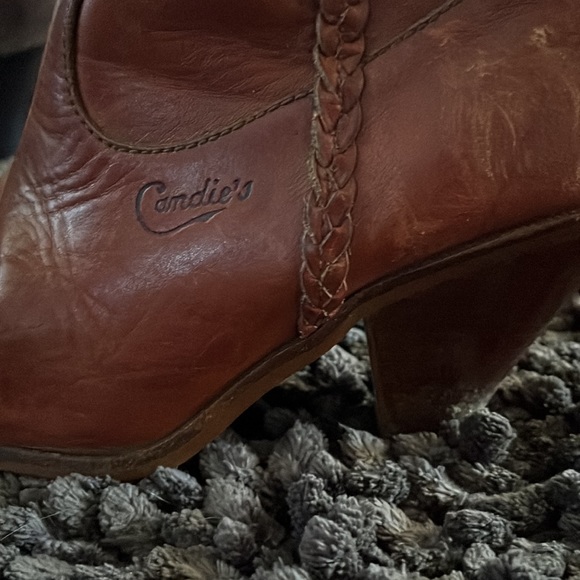 Vintage 70’s Cognac Candie’s Leather Cowboy Cowgirl Boots 7.5 - Picture 5 of 6